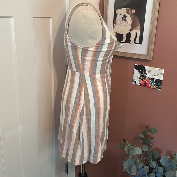 Show Me Your MuMu Cora striped shorebert mini S Button front smocked Sundress - Picture 7 of 13